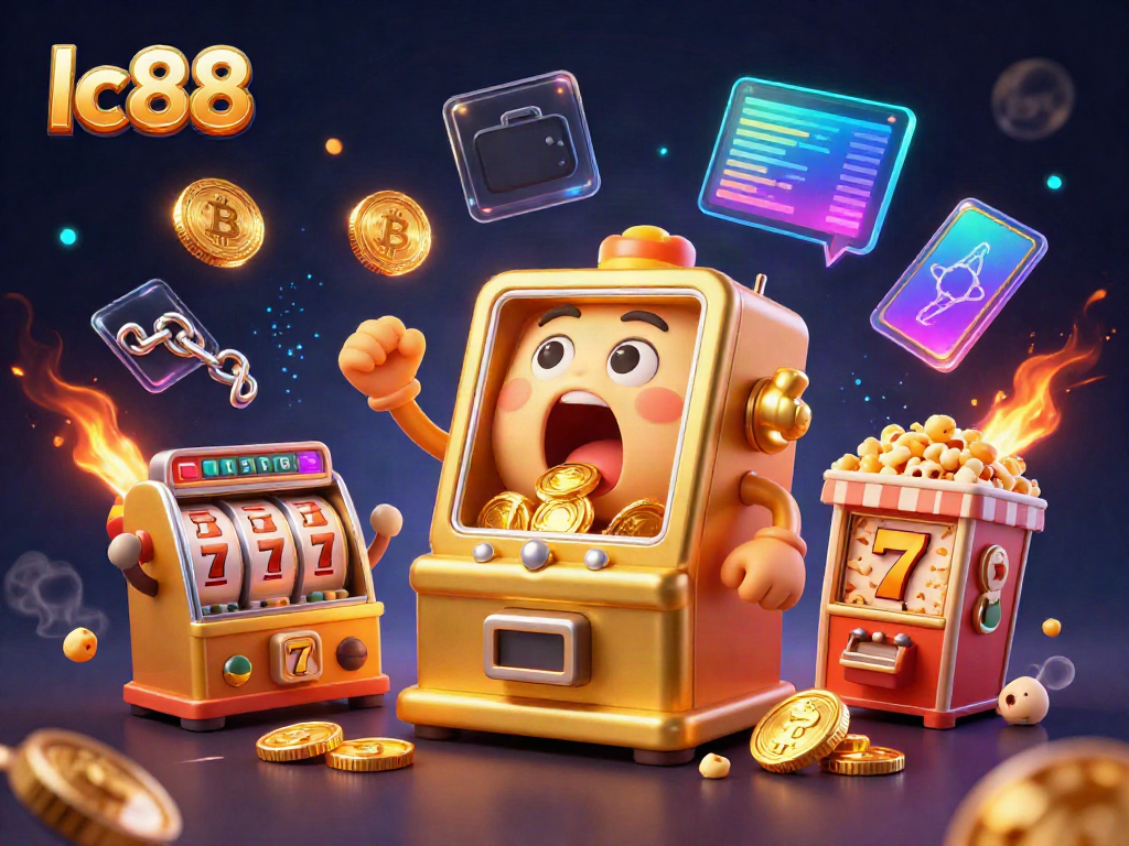 lc88 golden slot machine celebrating a jackpot amidst vibrant casino elements.