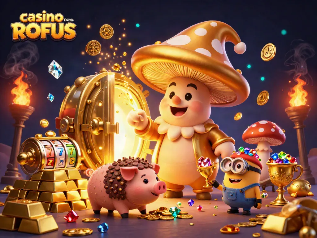 Experience thrilling action at casino uden om ROFUS with a magical treasure scene.