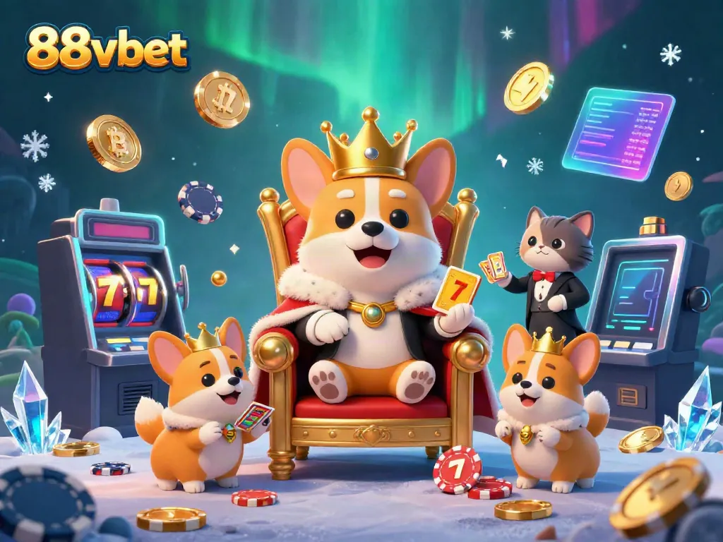 Experience the thrilling 88vbet casino world with royal corgi characters and engaging game elements.