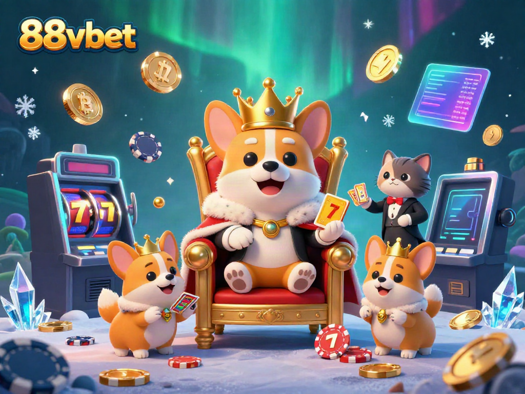 Experience the thrilling 88vbet casino world with royal corgi characters and engaging game elements.