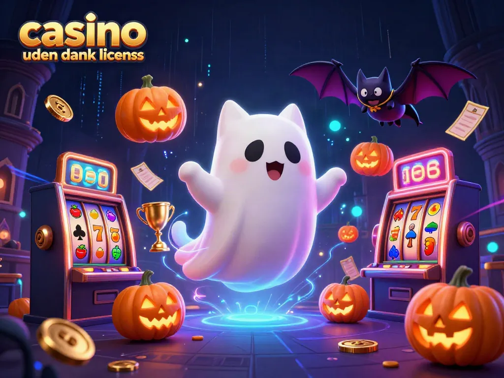 Engage with casino uden dansk licens through a vibrant 3D scene featuring a ghost cat and dynamic game elements.