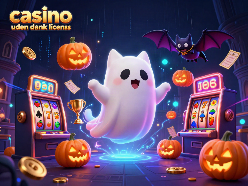 Engage with casino uden dansk licens through a vibrant 3D scene featuring a ghost cat and dynamic game elements.