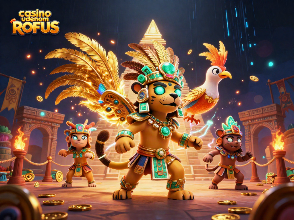 Experience dynamic gaming excitement at casino uden om ROFUS with a vibrant 3D Mayan scene